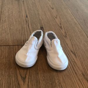Toddler White slip on vans